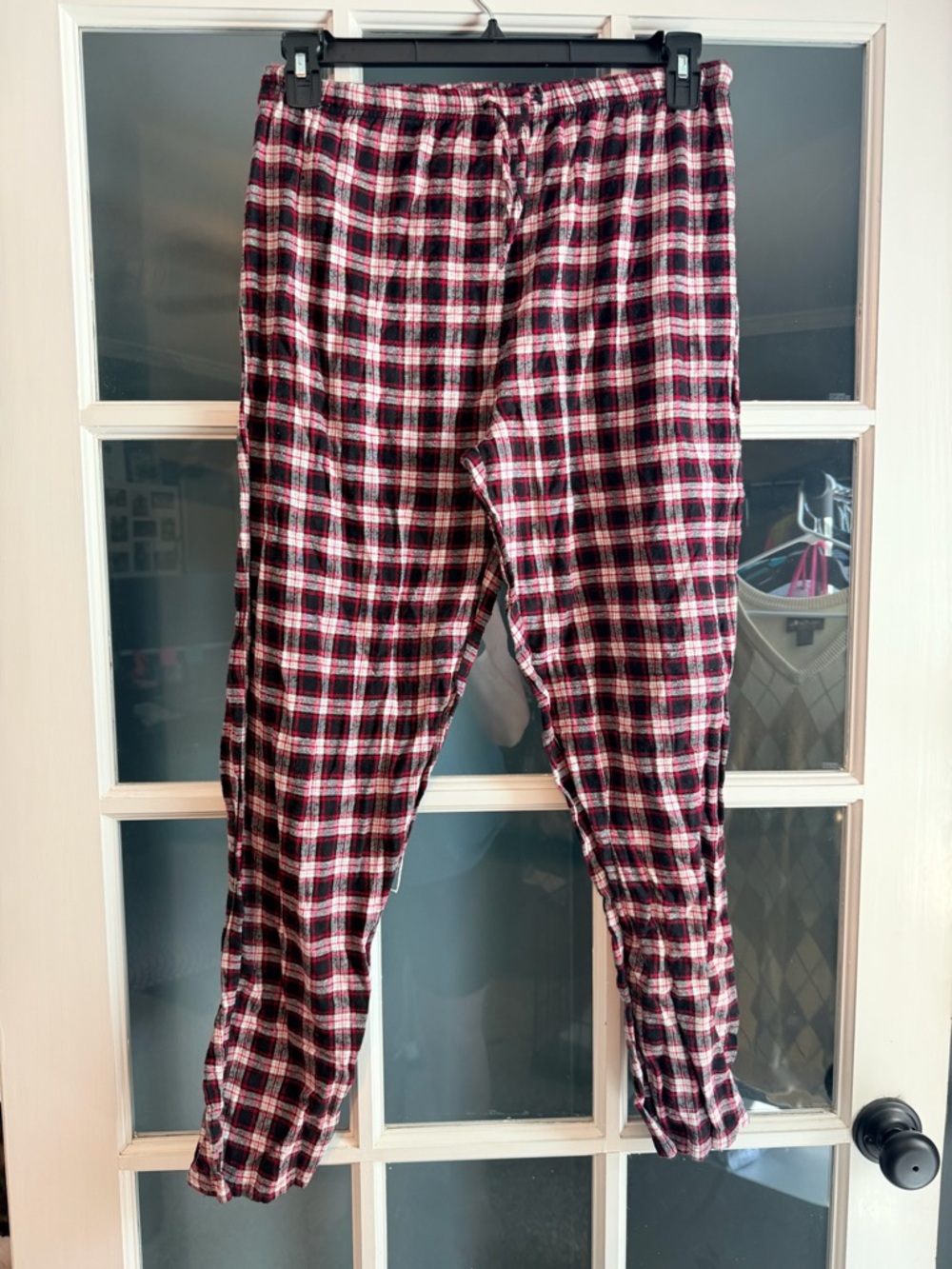 Men's Red Black Plaid Lounge Pants